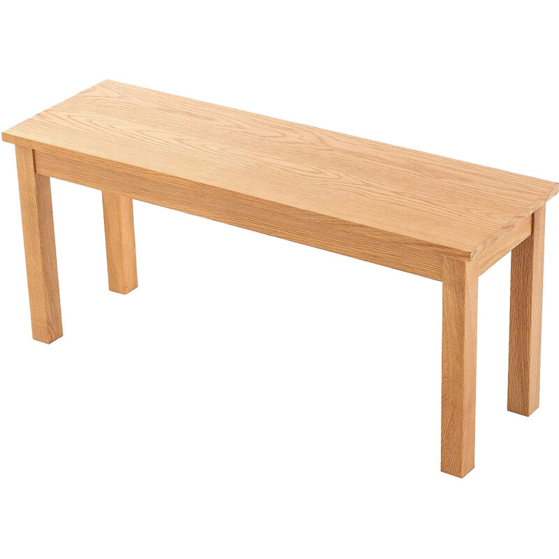 Hallowood Furniture - Waverly Oak Dining Bench for Dining Table, 2 Seater Solid Wooden Bench Seat in Light Oak Finish, Ideal for Kitchen, Hallway,