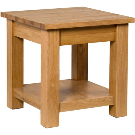 Hallowood Furniture Waverly Oak Lamp Table with Shelf, Solid Wooden Occasional, Small Oak Side Table for Living Room or Bedside, Plant Stand for Small Spaces
