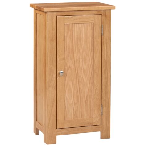 Hallowood Furniture Waverly Oak Small Cupboard, 1-Door Wooden Storage Cabinet with 2 Adjustable Shelves, Hallway Cupboard, Light Oak Furniture for Bedroom, Kitchen, or Living Room