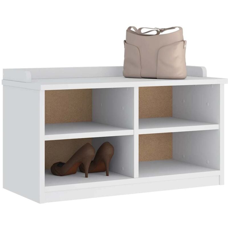 Hallway Bench SANDNES White 87x40x50 cm Solid Wood Pine VSVS5917623