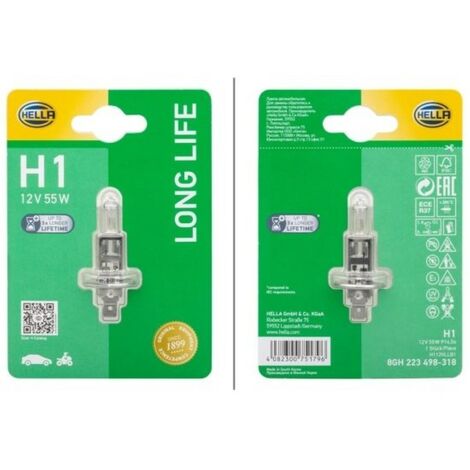 Halogen Glühlampe H1 12V 55W P14,5s Longlife