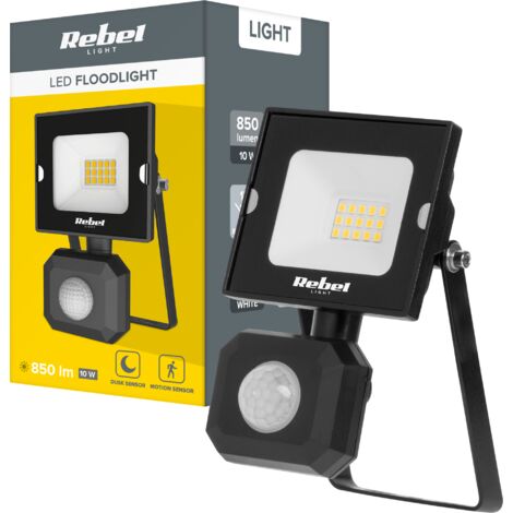 Halogen-LED-Scheinwerfer, 10 W, Dämmerungssensor, Bewegungsmelder, IP44