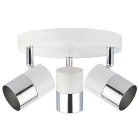 Halogen-Wandleuchte 3 Elemente Chromfarbe Knochenweiß GU10 Modell Moon EDM