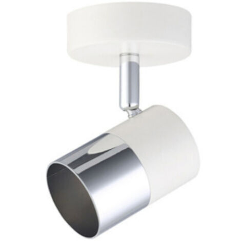 Halogen Wandleuchte Modell Moon EDM - 50W - GU10 - Weiß und Chrom - Glühbirne nicht inbegriffen
