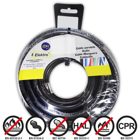 Halogenfreie flexible Kabelspule 4mm schwarz 50mts