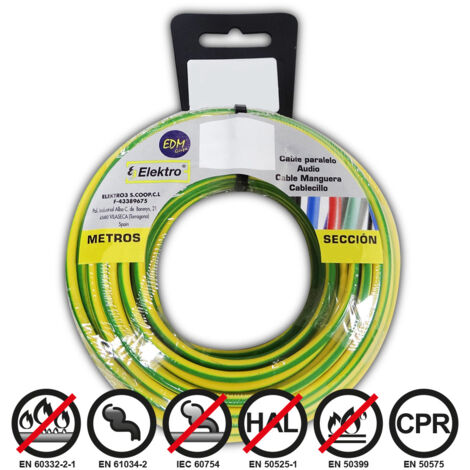 Halogenfreie flexible Kabelspule 4mm. zweifarbig 50mts