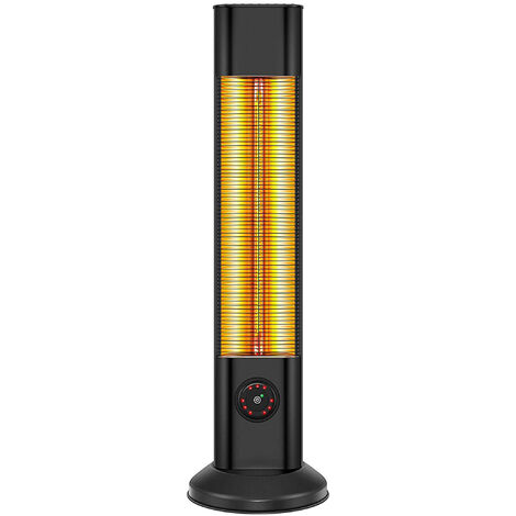 Halogenheizung 2000W mit Fernbedienung - Schwarz