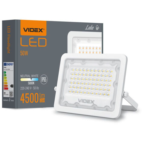 Halogenstrahler 50W neutrales Licht 5000K 4500lm IP65 LUCA Videx