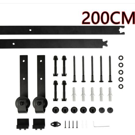 Haloyo® 200cm Schiebetürsystem Laufschiene,Schwarz