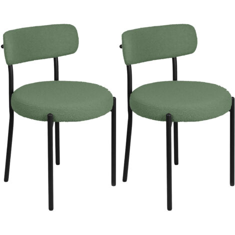 Haloyo® 2er-Set Esszimmerstühle mit Metallbeinen, ideal für Küche und Esszimmer, 50 x 50 x 75 cm, grün