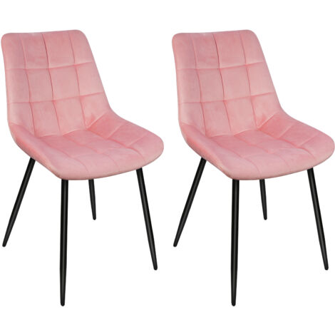 Haloyo® 2er Set Esszimmerstuhl,Esszimmerstühle aus Samt mit Metallbeinen, Designerstuhl,Küchenstuhl,Rosa