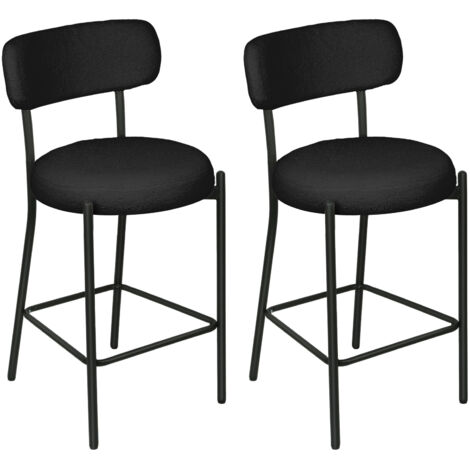 Haloyo® 2er Set Küchenstuhl, Esszimmerstuhl, Polsterstuhl, für Esszimmer, Küche, Schwarz
