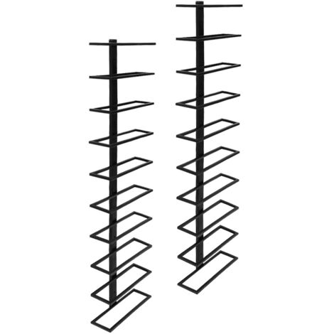Haloyo® 2er Set Weinregal Wand für 10 Flaschen aus Metall, für Küche, Esszimmer, Bar, Schwarz