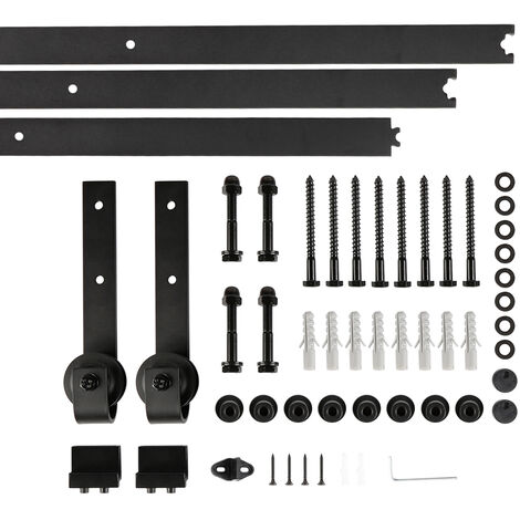 Haloyo 300cm Système de porte coulissante,coulissant porte en bois,120 kg,noir