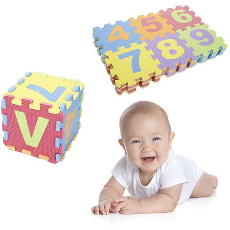 Haloyo 36-teilige Schaumstoff-Puzzle-Spielmatte, Baby-Schaumstoff-Puzzle-Übungsmatte, 15,5 x 15,5 cm