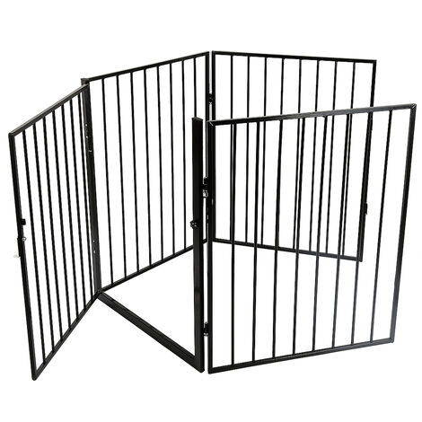 Haloyo® 4 Stücke Sicherheitszaun Kinder,Babygitter,Schutzgitter,310 x 2.5 x 75cm,Schwarz