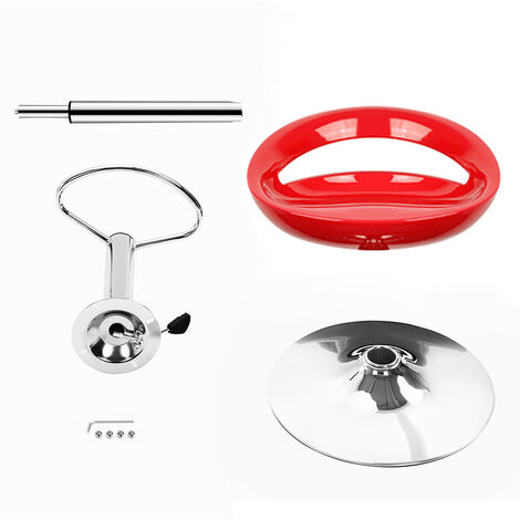 Haloyo 4er-Set Design-Barhocker aus ABS-Kunststoff, Hochstühle mit Rückenlehne und Fußstütze, 360° drehbar, höhenverstellbar, Chrombein,Rot