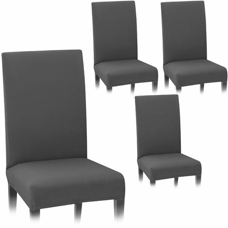 Haloyo® 4er Set Waschbar Stuhlbezug Langlebig Universal,für Esszimmer, Hotel,dunkelgrau