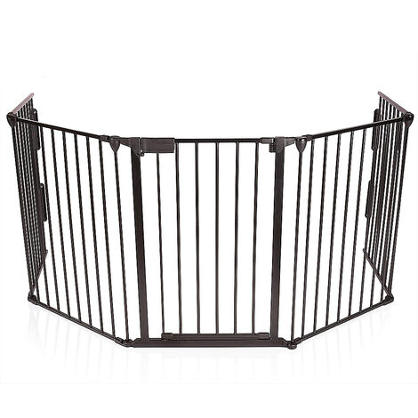 Haloyo® 5 tlg Kaminschutzgitter,Kaminschutzgitter,Treppenschutzgitter,Raumteiler,310 x 2.5 x 75cm,Schwarz