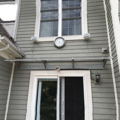 Haloyo® 80 x 240 cm Pensilina Tettoia Policarbonato Alluminio,in Policarbonato e Alluminio,Bianco