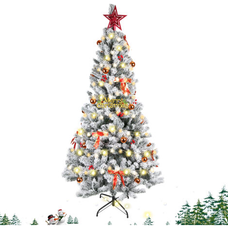 Haloyo® Albero di Natale artificiale da 150 cm, albero di Natale artificiale, facile da montare, supporto in ferro, per camera da letto, matrimonio, festa