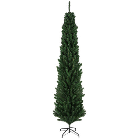 Haloyo® Albero di Natale artificiale da 210 cm, albero di Natale artificiale, supporto in ferro, per camera da letto, albero di Natale decorato in PVC