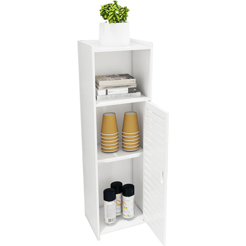 Haloyo - Armoire salle de bain, Meuble de Salle de Bain, Étagère Réglable, Étagère de rangement, Placard haut, 23x22x78cm, blanc