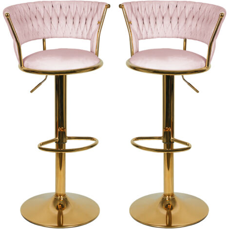 Haloyo® Barhocker, 2er-Set Barhocker, Küchenhochstuhl für Esszimmer, Wohnzimmer, Bistro, rosa