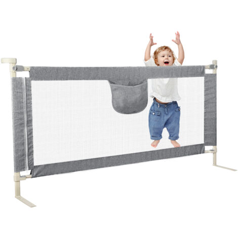 Haloyo® Barriera per Lettino 180 cm  Grigio  Sicurezza per Bambini  Adatta a Lettini e Letti a Castello  Montaggio Facile e Regolabile