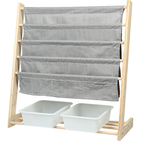 Haloyo® Bibliothèque pour Chambre d'enfant, Présentoir à 6 étages, avec Compartiments de Rangement, Couleur bois
