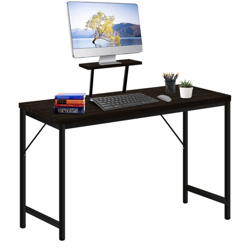 Haloyo - Bureau d'ordinateur,Bureau avec Étagères, table d'étude pour chambre à coucher, 80x40x75cm, noir