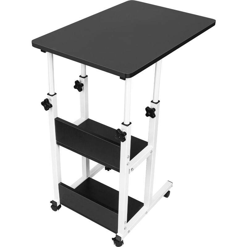 Haloyo - Bureau Informatique avec Plateau,60 x 40 x 76-86.5 cm,Noir