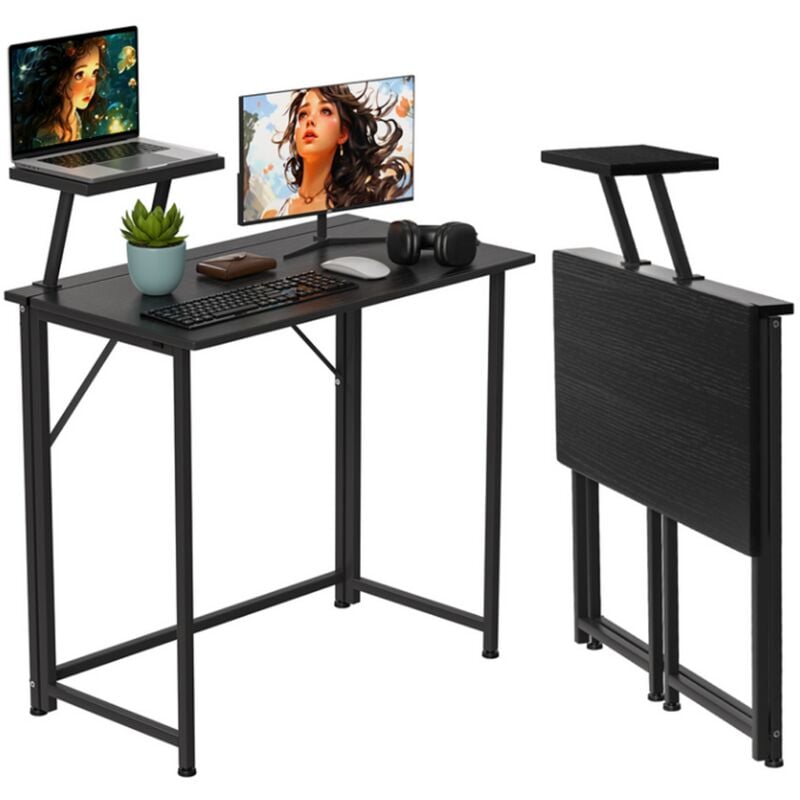 Haloyo - Bureau portable réglable pour ordinateur portable avec plateau de support et fonction pliante, Design moderne et pratique pour maison ou