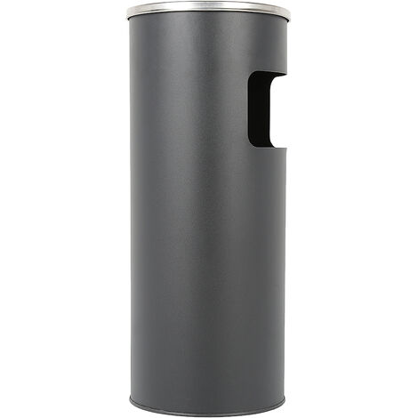 Haloyo – Cendrier extérieur sur pied en acier chromé 25x25x60cm – Capacité 12L – Design résistant aux intempéries – Baril intérieur amovible