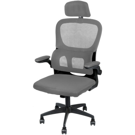 Haloyo® Chaise de Bureau Ergonomique avec Dossier Adaptable, Fauteuil D'ordinateur, Siège de Travail Exécutif, 125x65.5x64cm, gris