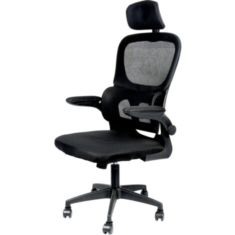 Haloyo® Chaise de Bureau Ergonomique avec Dossier Adaptable, Fauteuil D'ordinateur, Siège de Travail Exécutif, 125x65.5x64cm, noir