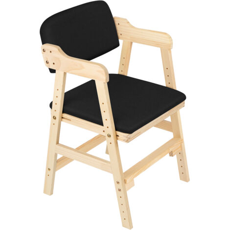 Haloyo® Chaise Enfant Réglable,Chaise Haute pour bébé, en Bois de hêtre de haute, 48x46x78cm, noir