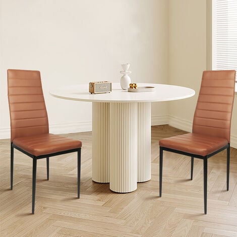 Haloyo® Esszimmerstühle 2er Set, Esszimmerstuhl Stuhl,Küchenstuhl,Kunstleder,braun