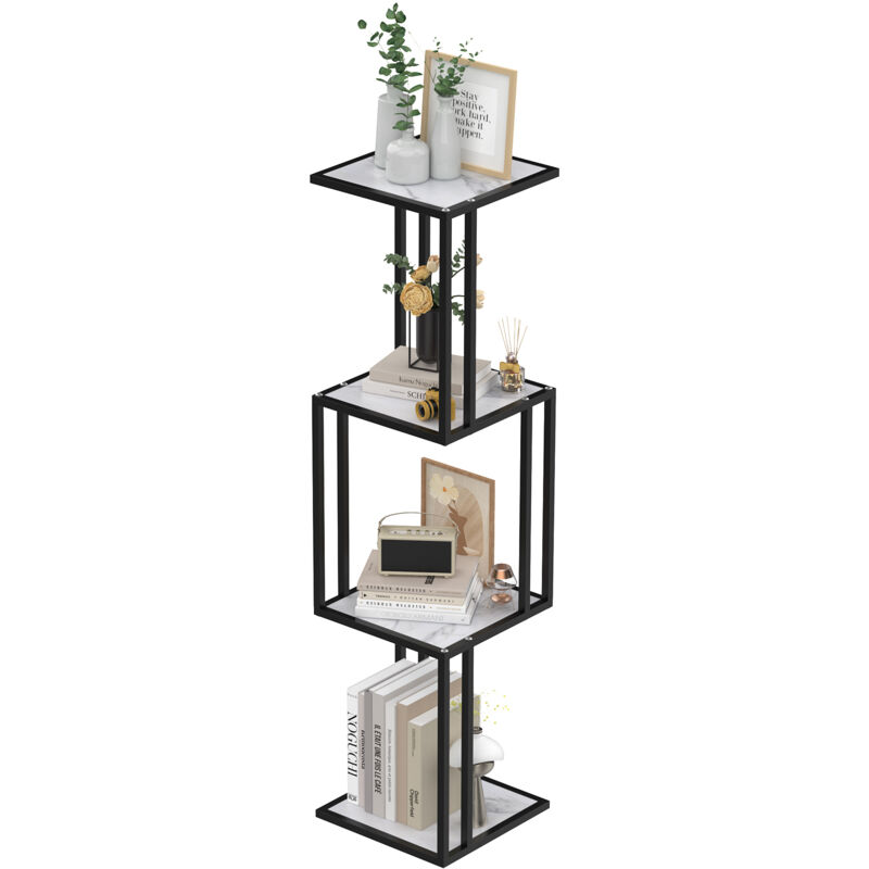 Haloyo® Étagère à fleurs en métal à 4 niveaux, support pour plantes d'extérieur, 30 x 30 x 83 cm, marbre