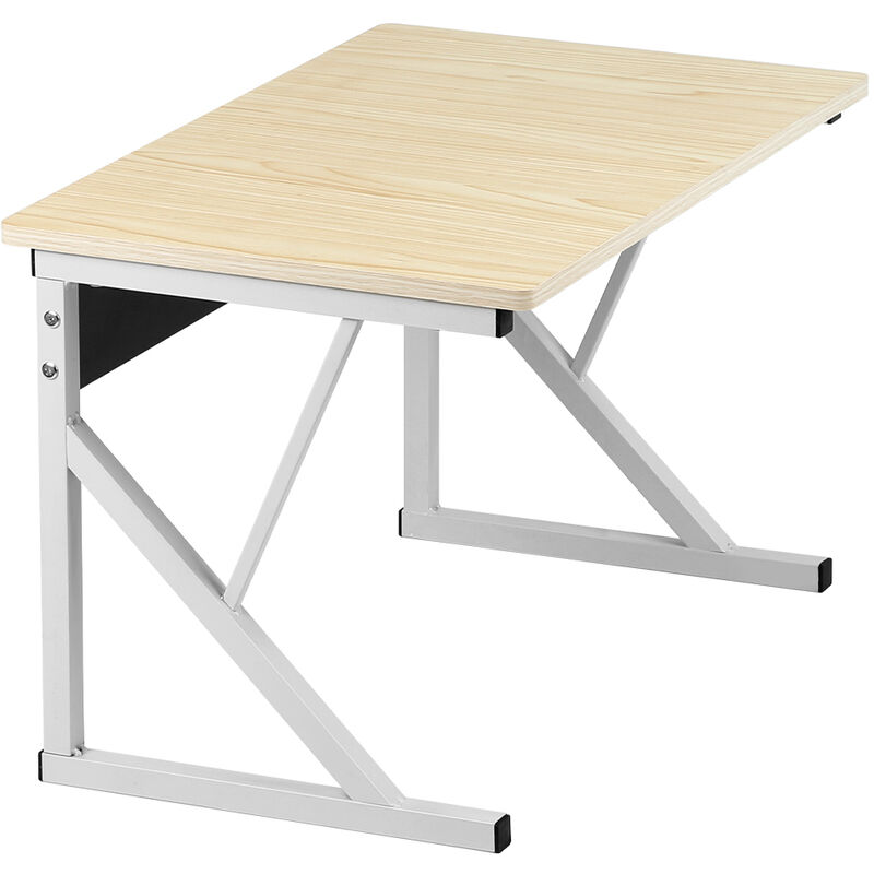Tagère pour Micro-Ondes, Structure en métal avec étagère en Bois, Design Moderne, 54 x 35 x 34.5 cm érable blanc - Haloyo