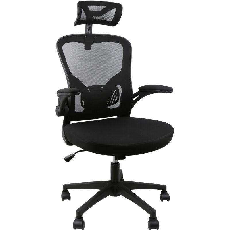 Haloyo® Fauteuil de Bureau à roulettes, chaise de bureau, chaise pivotante, pour Chambre Bibliothèque, Ergonomique Siège, 65x53x116-126cm, noir