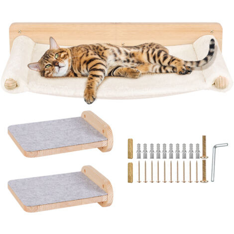 Haloyo® Lit mural pour chat,Mur d'escalade pour chats,pour chat et hamac,61x40x15cm