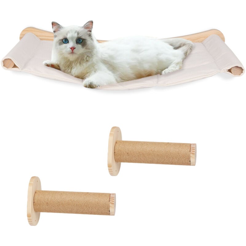 Lit mural pour chat,Mur d'escalade pour chats,pour chat et hamac,7.5x53.5x46.5cm - Haloyo