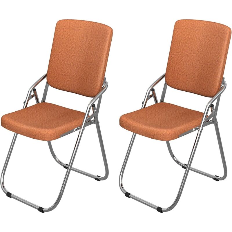 Haloyo - Lot de 2 Chaise de salle à manger, chaises pliantes avec dossier en simili cuir – Design élégant et confortable, idéales pour salle à