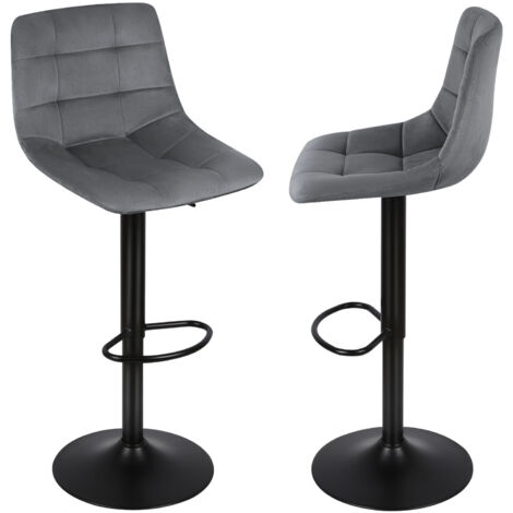 Haloyo® Lot de 2 Chaises de Bar, Chaises Hautes, Hauteur Réglable, Strucutre en Métal, Pivotant, Gris foncé