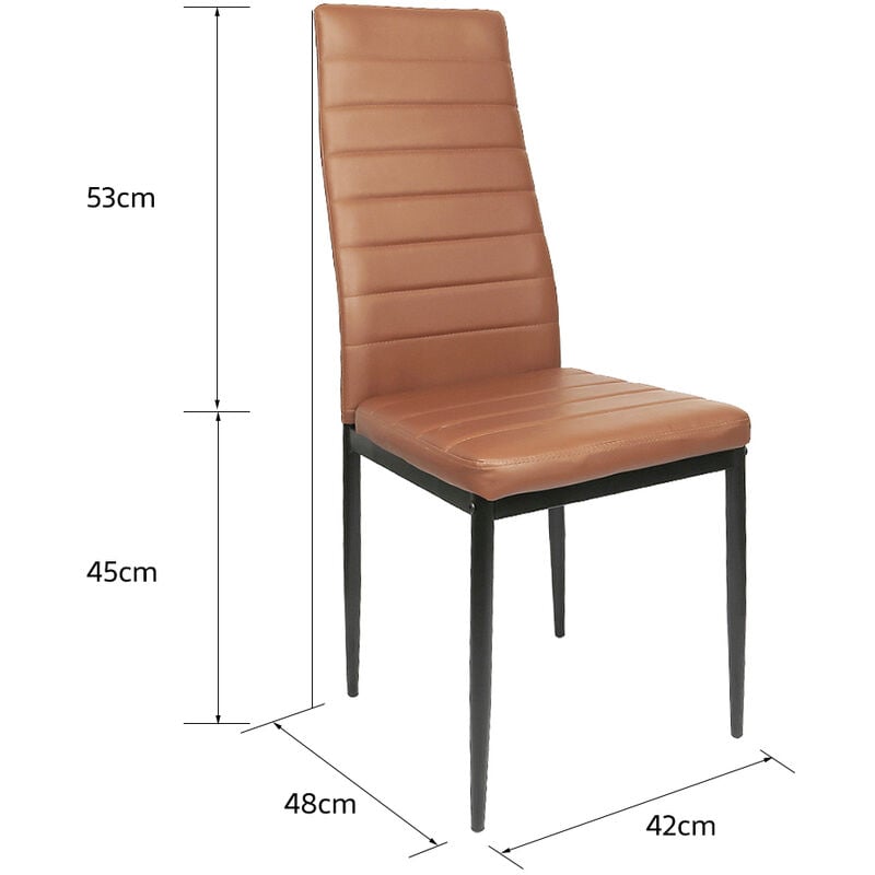 Haloyo - Lot de 2 Chaises de Salle à Manger,PU,Capacité portante 120kg,brun