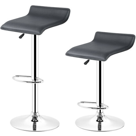 Haloyo Lot de 6 Tabouret de Bar , Chaise de Cuisine pivotante avec Hauteur réglable,Repose-Pieds,Cuir synthétique,Noir