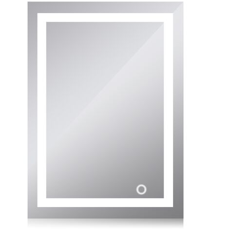 Haloyo Miroir Salle de Bain LED,  Miroir Lumineux Salle de Bain avec Interrupteur Tactile Lumière  50 x 70 cm Blanche 6500k