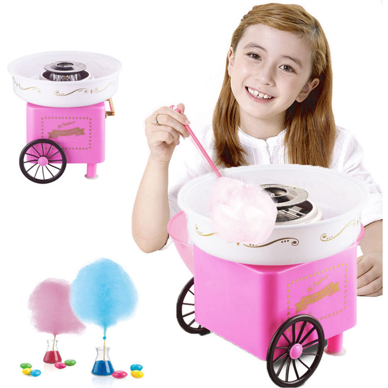 Retro Cotton Candy Appareil pour Maison,Plat pivotant en acier inoxydable,cadeau de fête de famille d'anniversaire,rose - Haloyo