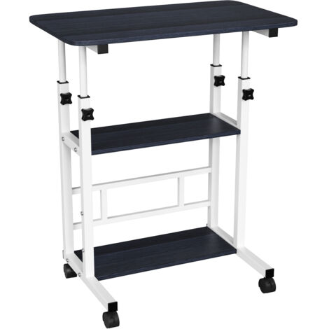 Haloyo® Scrivania e tavolo per computer con rotelle, tavolino multiuso per divano, per casa, ufficio, 60x40x90 cm, bianco